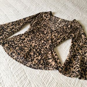 Tyche Leopard Print Wrap Top